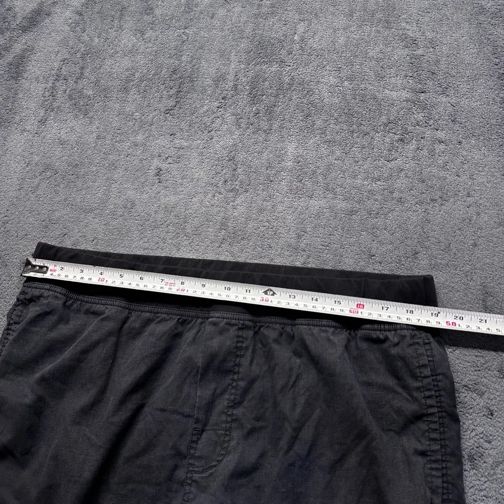 Prana Vaha Hemp Blend Pants Mens XXL Black Charcoal Straight Leg Drawstring